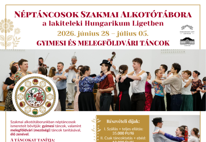 Néptáncosok Szakmai Alkotótábora 2026-ban is!